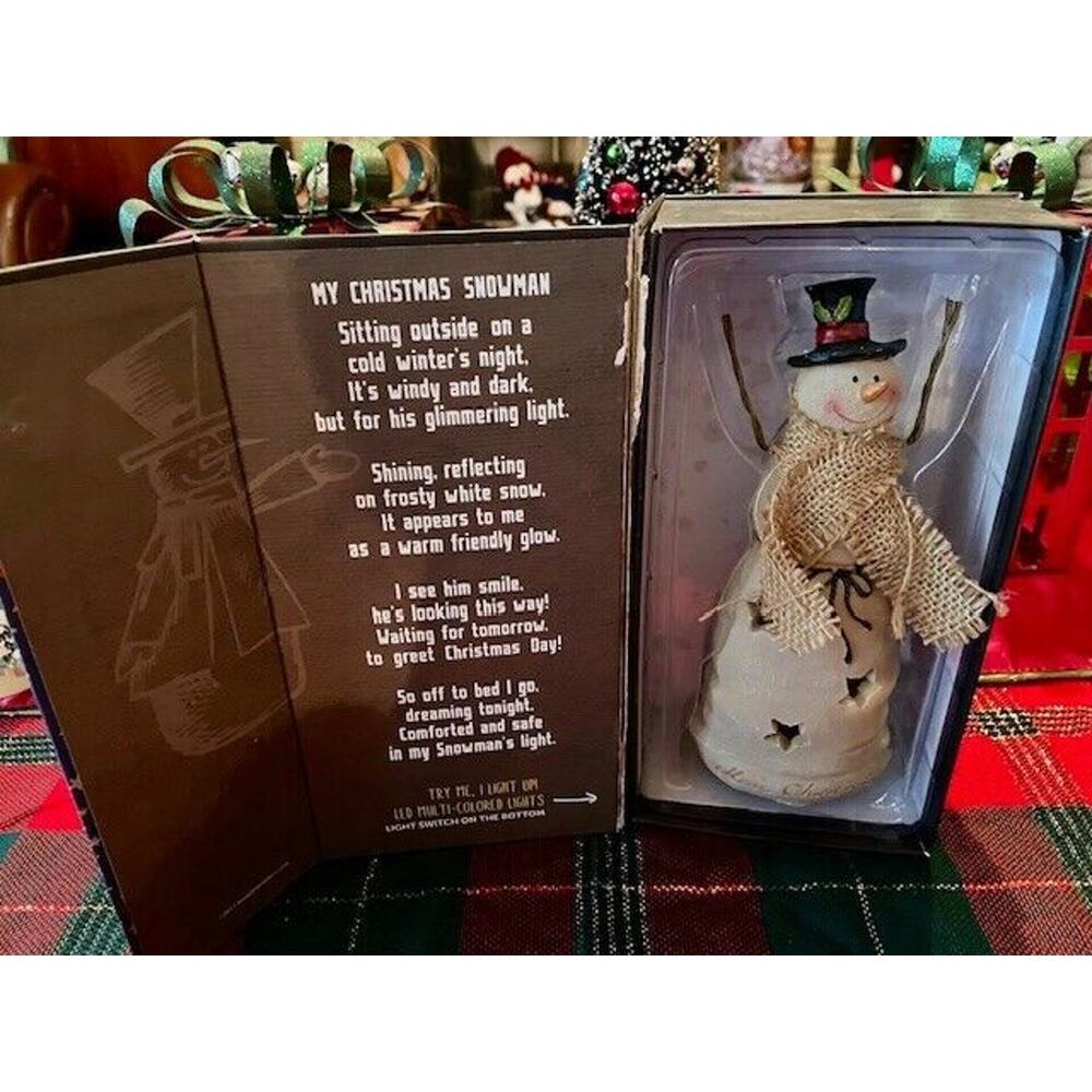 Snowman at Night Collectible Light Up Figurine 2017 Collective Goods Christmas